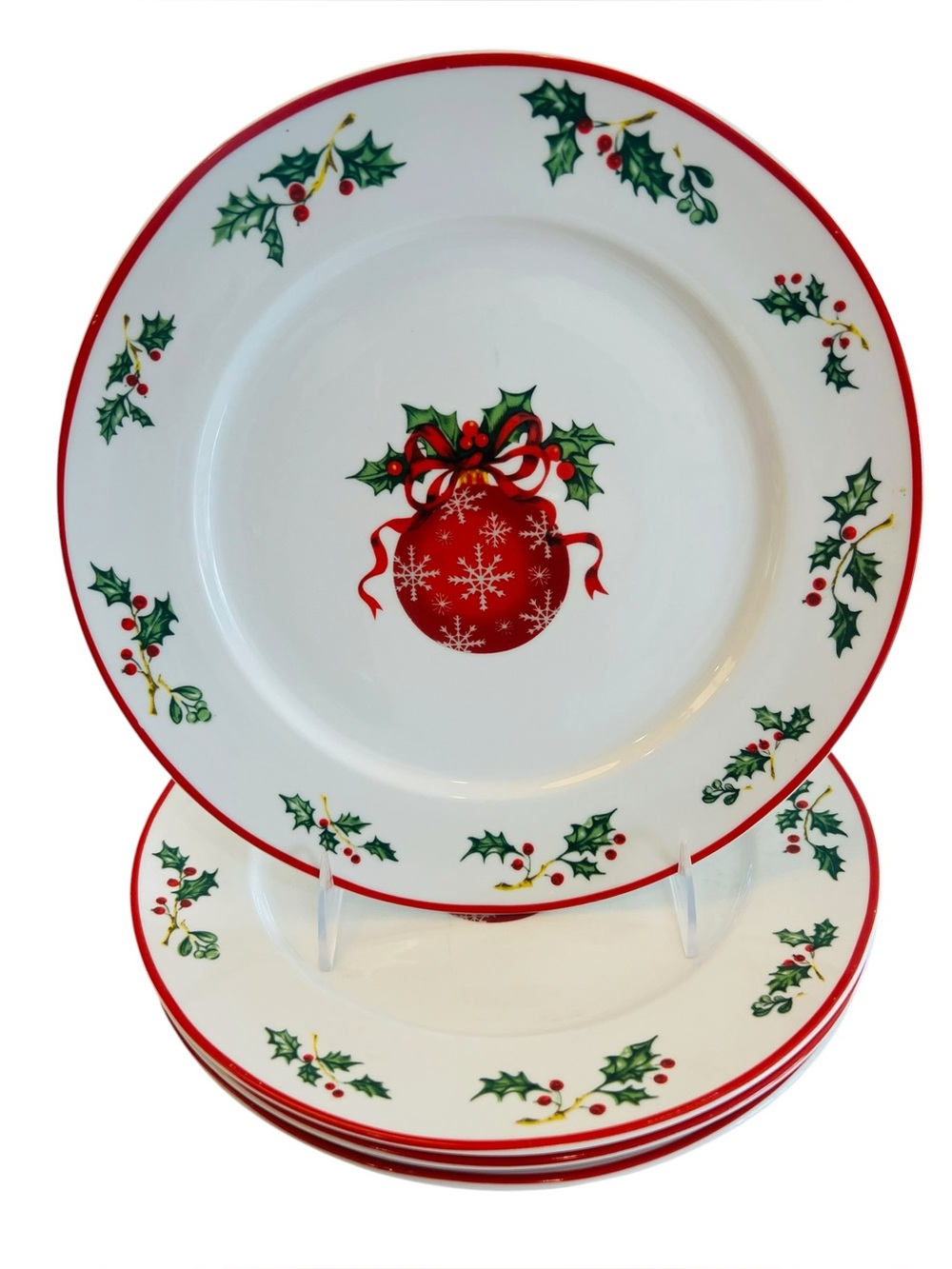 Christopher Radko Traditions Holiday Celebrations Dinner Plates 10.5” Set of 4